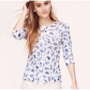 Ann Taylor Loft NWT Women's Long Sleeve Paisley Floral Cardigan Sweater Petite M